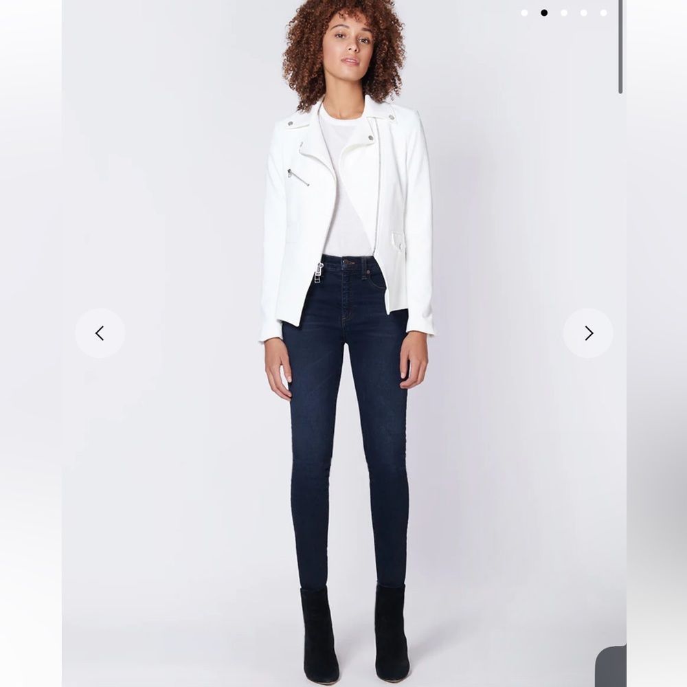 Veronica Beard Sleek White Leather Jacket - Picture 2 of 16